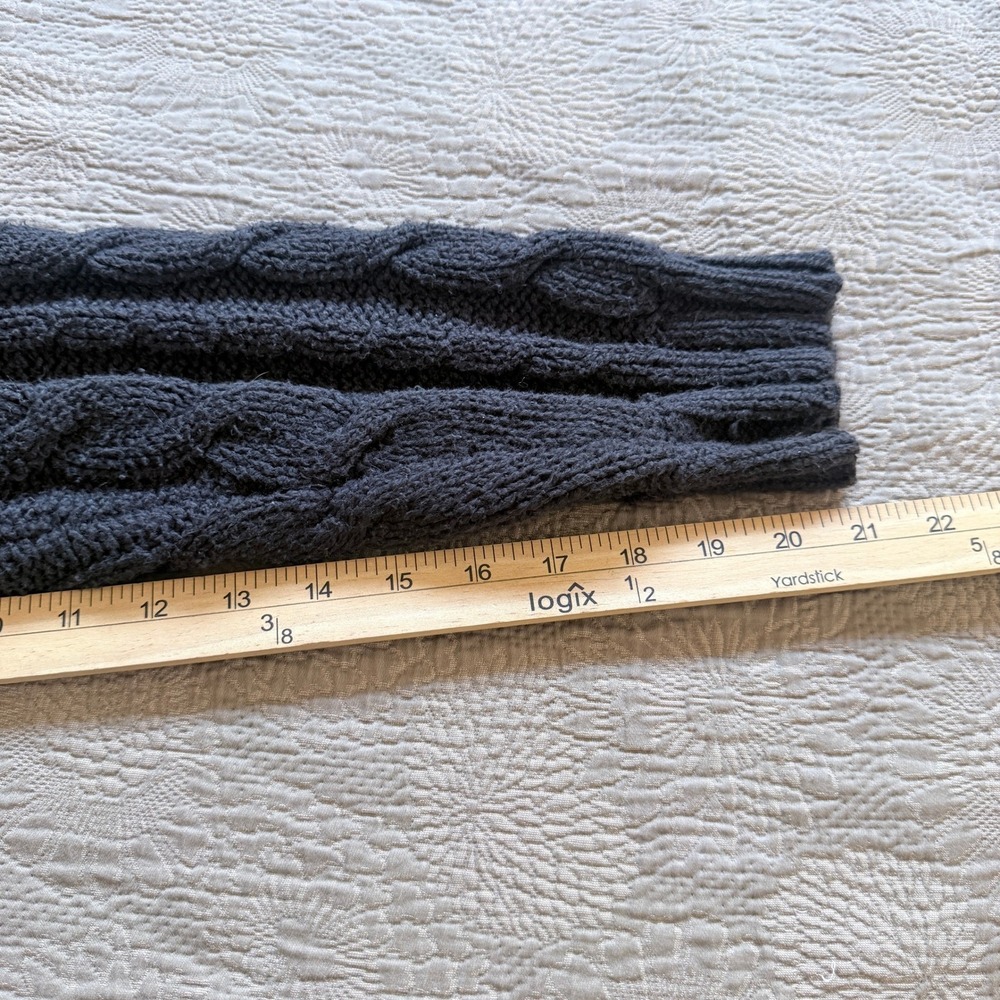 Vintage 80s Banana Republic Chunky Cable Knit‎ Cardigan Black Pockets Size S - Picture 6 of 6